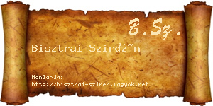 Bisztrai Szirén névjegykártya